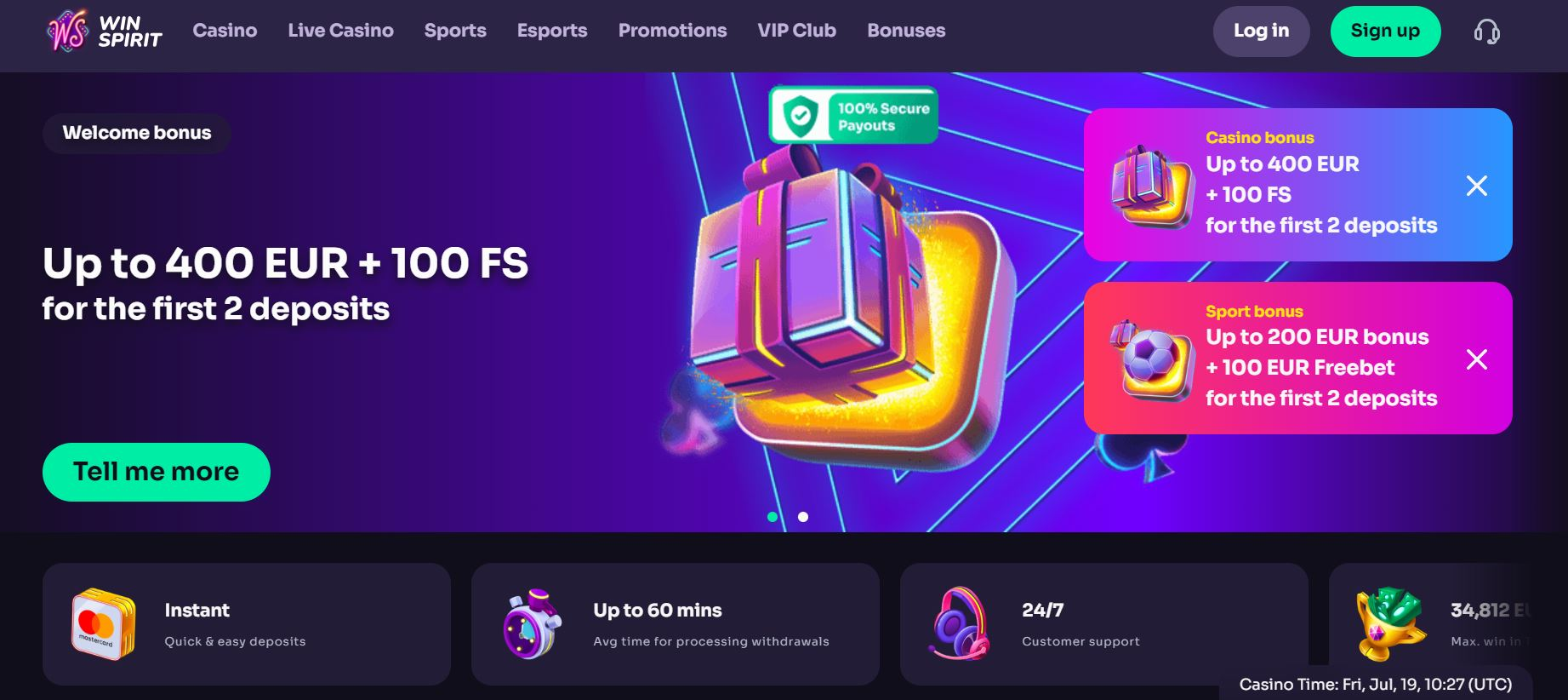 Lobby WinSpirit – Slot Machine