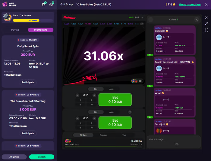 WinSpirit – Casinò Live con Dealer