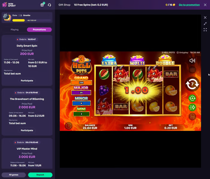 WinSpirit – App Mobile Casino
